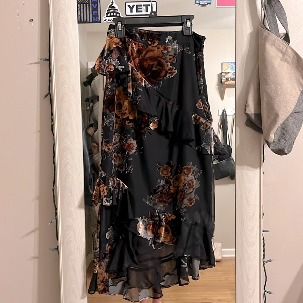 Ruffle floral skirt